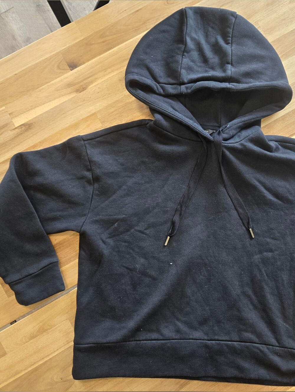 Banana Republic Black Cropped Hoodie Sweatshirt